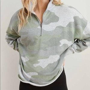 American Eagle Camo Quarter zip (Aerie)